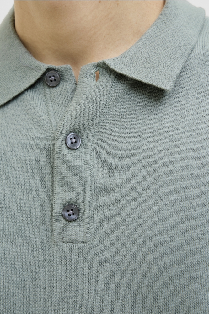 JJEEMIL KNIT RELAXED POLO SS SN 12268216 ICEBERG GREEN